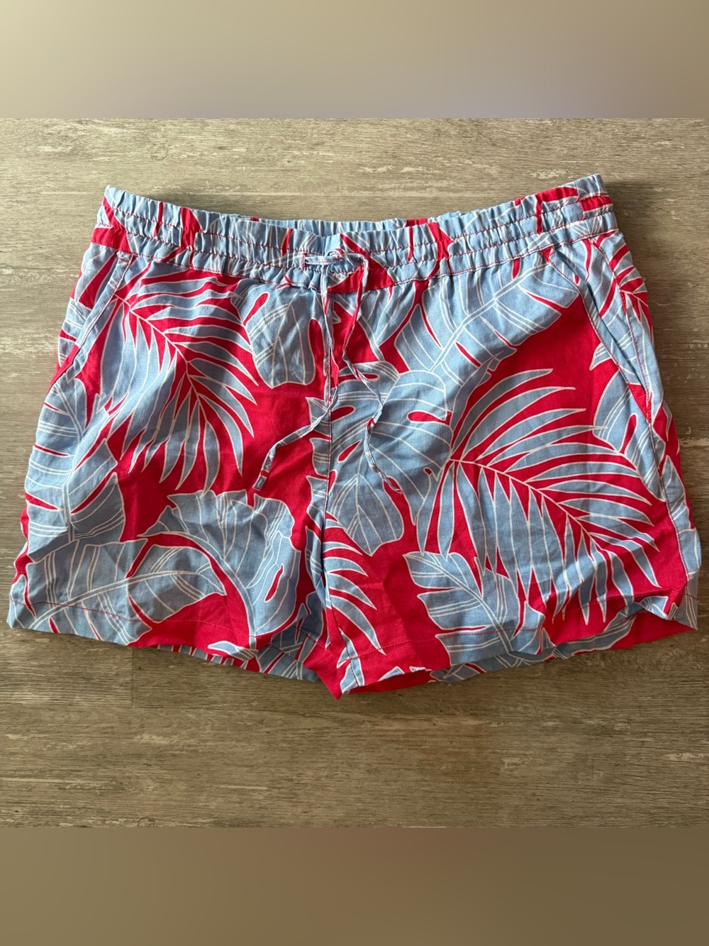 Tommy Bahama Peninsula Palms High-Rise Linen Easy Shorts Womens Large